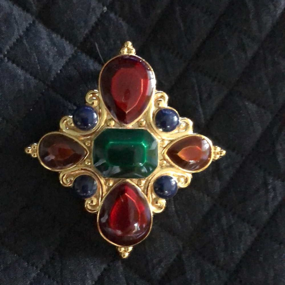 Jay Strongwater Gold Tone & Resin Jewel Pendant